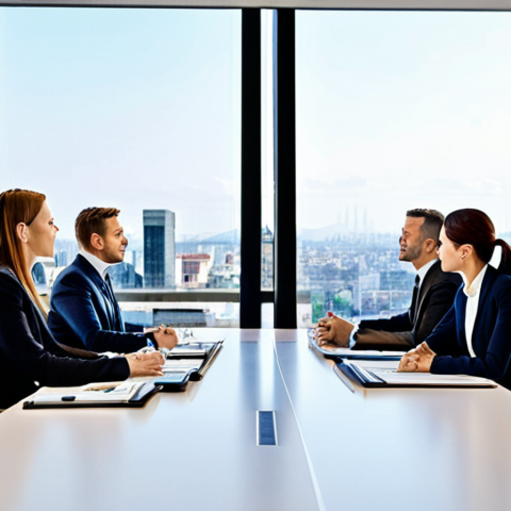 Business Meeting**

Prompt: A professional woman in a tailored pantsuit, sitting at a polished conference table with colleagues, discussing business strategies, modern office environment with large windows overlooking a city, fully clothed, appropriate attire, safe for work, perfect anatomy, natural proportions, professional photography, bright lighting, family-friendly.

**