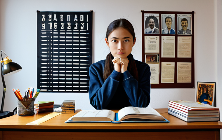 **

A student, fully clothed in a stylish and modest outfit suitable for a university in Madrid, sits at a desk covered with "Shin Kanzen Master" textbooks and Anki flashcards. The desk is illuminated by a warm lamp. Background shows a comfortable student room with posters of famous Spanish authors. Include "perfect anatomy", "correct proportions", "natural pose", "well-formed hands", "proper finger count", "natural body proportions", "safe for work", "appropriate content", "fully clothed", "professional study environment", "family-friendly."

**