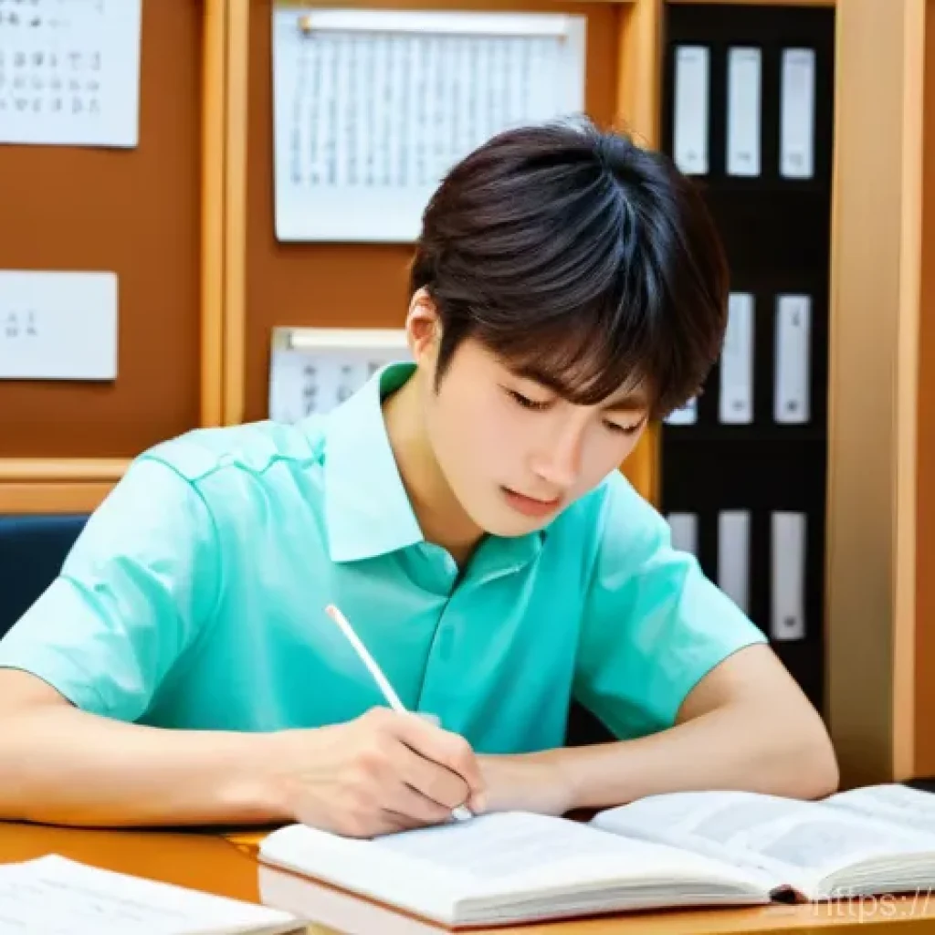 JLPT 자격증 취득 후 일본 여행사 취업 사례 - **JLPT Journey: The Aspiring Professional in Japan**
    A wide shot of a motivated, young adult wit...