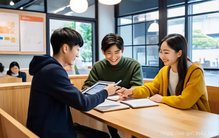 JLPT N2 중점 과목 학습 전략 - **Prompt:** A young adult, dressed in casual yet stylish attire, sits at a wooden desk, surrounded b...